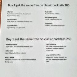 Sava Beach Bar - Happy Hour Menu