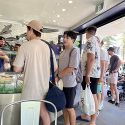 Manly Fish Market - The line waiting to order after the rush!