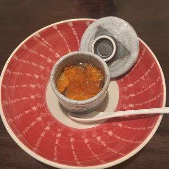 Yoichi's - Course 6 - Steamed Dish: Chawanmushi with anago, mushroom and salmon roe - Japanese Near Me - Santa Barbara, California Yoichi's - Course 6 - Steamed Dish: Chawanmushi with anago, mushroom and salmon roe - Japanese Near Me - Santa Barbara, California