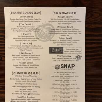 Snap Custom Pizza & Salads - Menu - Salad Near Me - Bala Cynwyd, Pennsylvania
