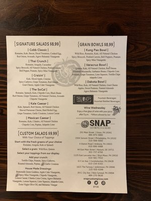 Menu photo 3 Snap Custom Pizza & Salads Bala Cynwyd, PA