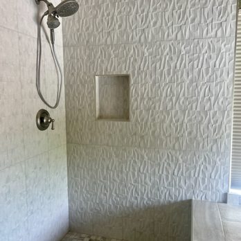 JN Tile - Master bathroom, this is without the shower door yet. - Tiling Near Me