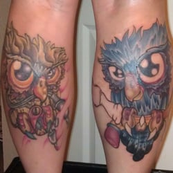 Tattoos By Cale - Almost completed. Second session for eyes and talons and paintbrush