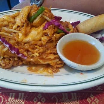 Thai Orchid Restaurant - Lunch special pad thai with crispy spring roll. - Thai Near Me - Charlotte, North Carolina Thai Orchid Restaurant - Lunch special pad thai with crispy spring roll. - Thai Near Me - Charlotte, North Carolina