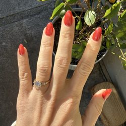 MK Nail Spa - Red cat eye builder gel