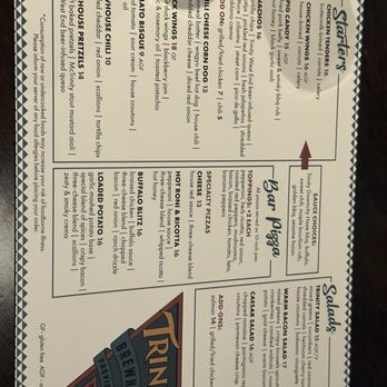 Trinity Brewhouse - Menu - American Near Me - Providence, Rhode Island