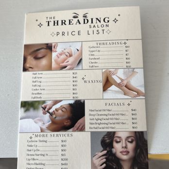 The Threading Salon - Menu - Threading Services Near Me - Antioch, California