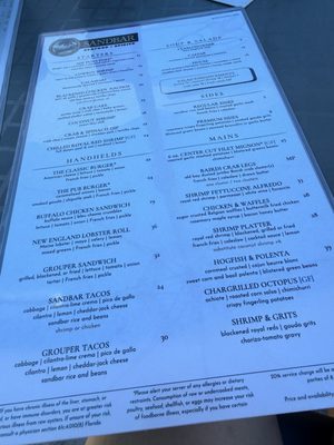 Menu photo 2 Sandbar Seafood & Spirits Anna Maria, FL Menu photo 2 Sandbar Seafood & Spirits Anna Maria, FL
