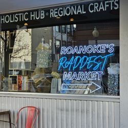 Crafteria: Handmade Food & Goods - The sign on the window near the entrance.