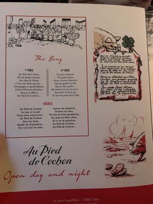 Menu photo 6 Au Pied de Cochon Paris, 75 Menu photo 6 Au Pied de Cochon Paris, 75