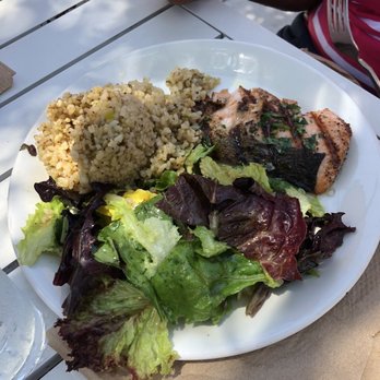 Tender Greens - Salmon plate with brown rice and salad - New American Near Me - San Diego, California Tender Greens - Salmon plate with brown rice and salad - New American Near Me - San Diego, California