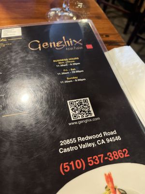 Menu photo 1 Genghix Castro Valley, CA