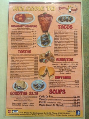 Menu photo 6 Jonny's Tacos Bolingbrook, IL Menu photo 6 Jonny's Tacos Bolingbrook, IL