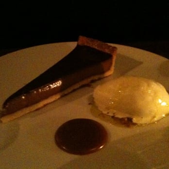 Frenchie - Chocolate tart with olive oil ice cream - French Near Me - Paris, 75