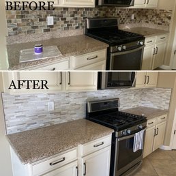 Before/After Kitchen Backsplash