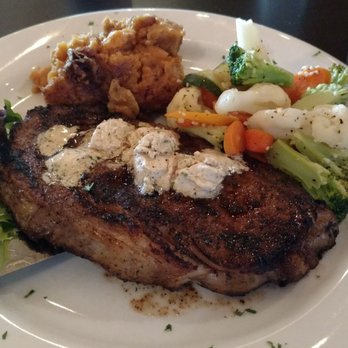 Appanoose Rapids - The Friday night special; Chili-rubbed 10 oz. rib-eye with maple butter, walnut sweet potatoes and mixed vegetables. - American Near Me - Ottumwa, Iowa
