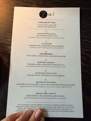 Menu photo 1 7 Adams San Francisco, CA