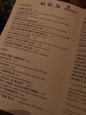 Menu photo 5 Al Di La Trattoria Brooklyn, NY Menu photo 5 Al Di La Trattoria Brooklyn, NY