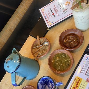 Los Chilaquiles Mexican Breakfast - salsas and coffee - Mexican Near Me - Reno, Nevada