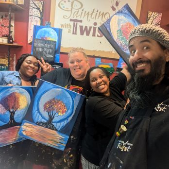Painting with a Twist - My best and sister in law and our amazing teacher  what a blast we had - Art Classes Near Me - Cypress, Texas