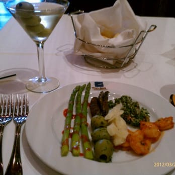 Texas de Brazil - Dirty martini and some items from salad bar. - Brazilian Near Me - Yonkers, New York Texas de Brazil - Dirty martini and some items from salad bar. - Brazilian Near Me - Yonkers, New York