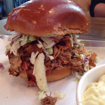 Badlands BBQ - The Porky Sandwich was more than a meal full with a side of potato salad $9.50 - Barbeque Near Me - Norco, California