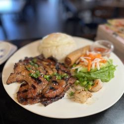 Cre Asian Flavors of Vietnam - 37. Grilled Pork Chop Combo Over Rice Plate