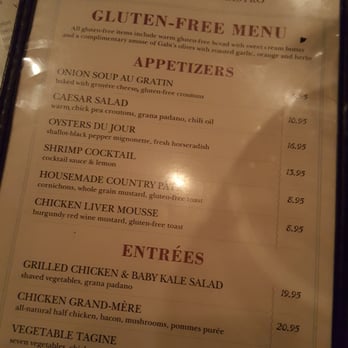 Mon Ami Gabi - Gluten Free Menu .. Yumm!! - French Near Me - Chicago, Illinois