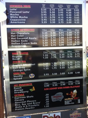 Menu photo 3 BigFoot Java Tacoma, WA