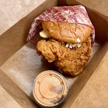 Crimson Coward - "The Crimson" (breast, Crimson sauce, pickles & slaw on brioche bun) - Chicken Shop Near Me - Oxon Hill, Maryland Crimson Coward - "The Crimson" (breast, Crimson sauce, pickles & slaw on brioche bun) - Chicken Shop Near Me - Oxon Hill, Maryland