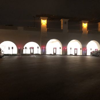 Tesla Supercharger - Chargers located next to parking garage - EV Charging Stations Near Me - San Clemente, California