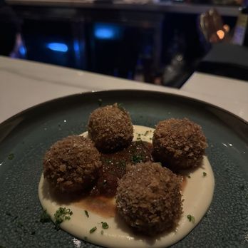 Matu - Beef Croquetas, celeriac puree - Steakhouses Near Me - Beverly Hills, California Matu - Beef Croquetas, celeriac puree - Steakhouses Near Me - Beverly Hills, California