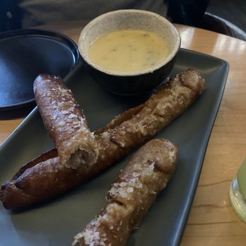 Standby - Homemade pretzel sticks with jalapeño cheese - New American Near Me - Detroit, Michigan Standby - Homemade pretzel sticks with jalapeño cheese - New American Near Me - Detroit, Michigan