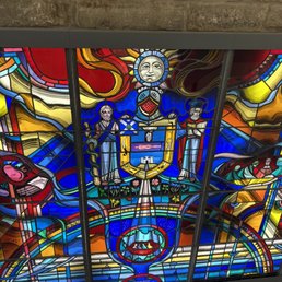 Stained glass outside museum