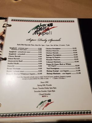 Menu photo 4 La Bella Napoli Italian Restaurant Spring Hill, FL Menu photo 4 La Bella Napoli Italian Restaurant Spring Hill, FL