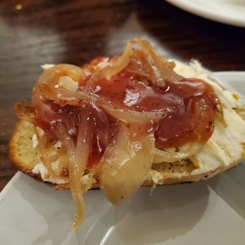Maurizio's - This is my first piece of the crostini with all the "Arancini" toppings - Italian Near Me - Morgan Hill, California