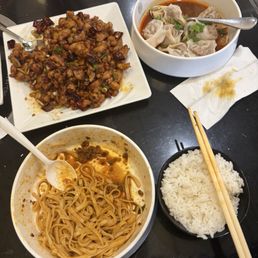 Kung Pao Chicken, Sechuan Wontons, and Dan Dan Noodles