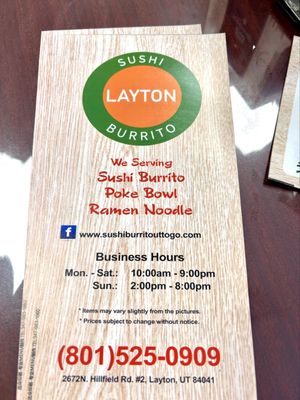 Menu photo 5 Sushi Burrito Layton, UT Menu photo 5 Sushi Burrito Layton, UT