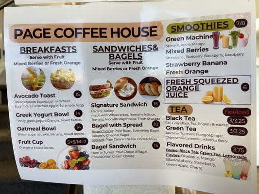 Menu photo 1 Page Coffee House Page, AZ