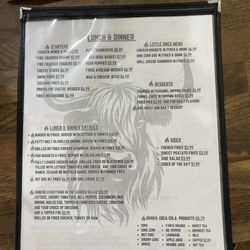 Embers grill - August 2025 Lunch Menu