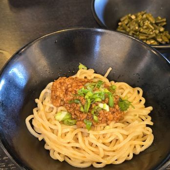 Dough Zone Dumpling House - San Jose - Minced chicken noodles w/ pickled green beans on side - Noodles Near Me - San Jose, California Dough Zone Dumpling House - San Jose - Minced chicken noodles w/ pickled green beans on side - Noodles Near Me - San Jose, California