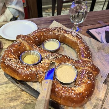 Treadwell Park - Giant Soft Pretzel with Liptauer Cheese - Beer Bar Near Me - New York, New York