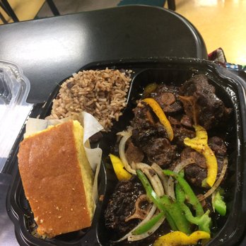 Ena's Caribbean Kitchen - Oxtail with rice and beans and cornbread - Caribbean Near Me - Columbus, Ohio Ena's Caribbean Kitchen - Oxtail with rice and beans and cornbread - Caribbean Near Me - Columbus, Ohio
