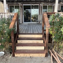 Back deck reinforcement with stairs replaced. Back deck reinforcement with stairs replaced.