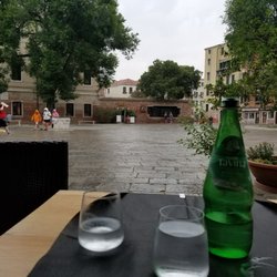 Upupa - View and the drink of choice: Glass bottle water. The language barrier may have worked against me.