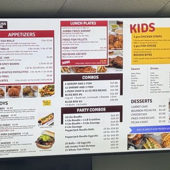 Bliss Box - Menu - Cajun/Creole Near Me - Orange, Texas