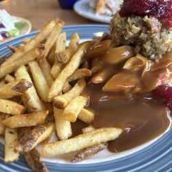 Swiss Chalet Rotisserie & Grill - Holiday hot chicken sandwich with stuffing and cranberry sauce
