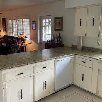 Sanford Granite - Before with dishwasher in different location - much better in remodel and with new dishwasher and farm sink - Countertop Installation Near Me - Sanford, Florida Sanford Granite - Before with dishwasher in different location - much better in remodel and with new dishwasher and farm sink - Countertop Installation Near Me - Sanford, Florida