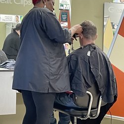 Great Clips - Rose cutting Dave's hair