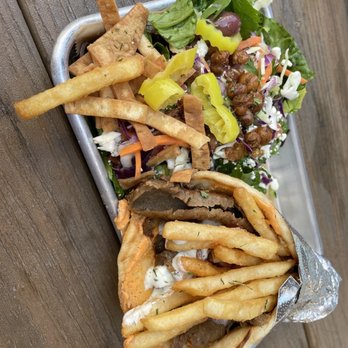 Spitz - Frisco - Gyro combo with Greek side salad - Mediterranean Near Me - Frisco, Texas